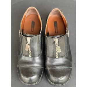 Women's Black Leather 2" heel Harley Davidson Boots Size 6